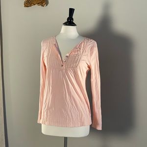 Sundance, soft pink long sleeve blouse, Sz S